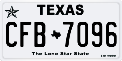 TX license plate CFB7096