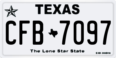TX license plate CFB7097
