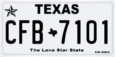 TX license plate CFB7101