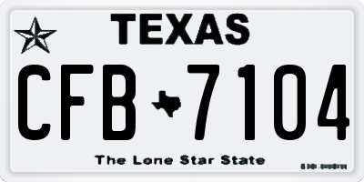 TX license plate CFB7104