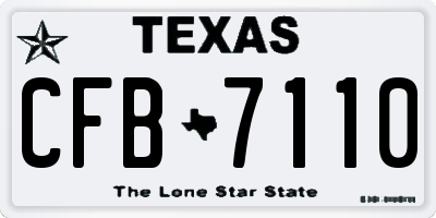 TX license plate CFB7110