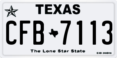 TX license plate CFB7113