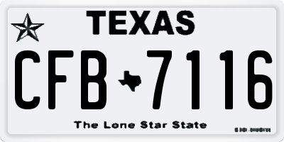TX license plate CFB7116