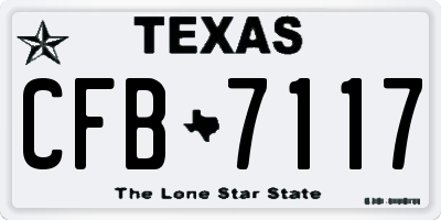 TX license plate CFB7117