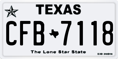 TX license plate CFB7118
