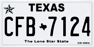 TX license plate CFB7124