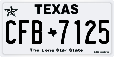 TX license plate CFB7125
