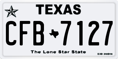 TX license plate CFB7127
