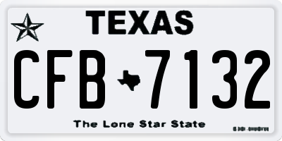 TX license plate CFB7132