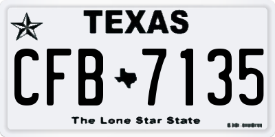 TX license plate CFB7135