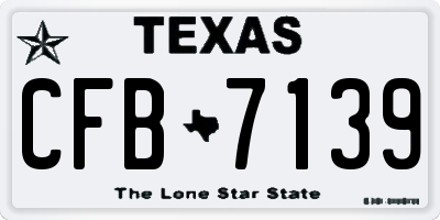 TX license plate CFB7139