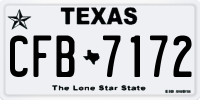 TX license plate CFB7172