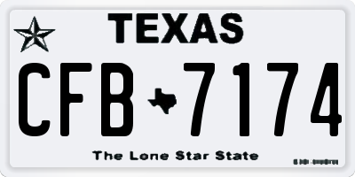 TX license plate CFB7174
