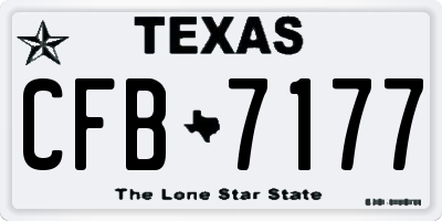 TX license plate CFB7177