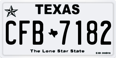 TX license plate CFB7182