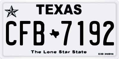 TX license plate CFB7192