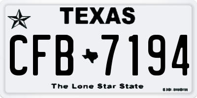 TX license plate CFB7194