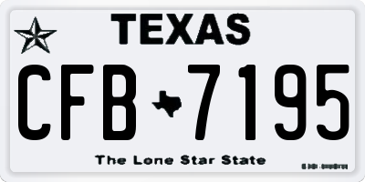 TX license plate CFB7195