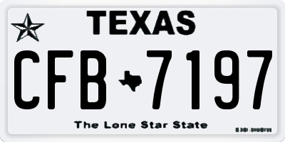 TX license plate CFB7197
