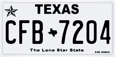 TX license plate CFB7204