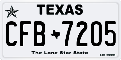 TX license plate CFB7205