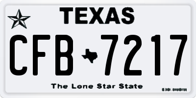 TX license plate CFB7217