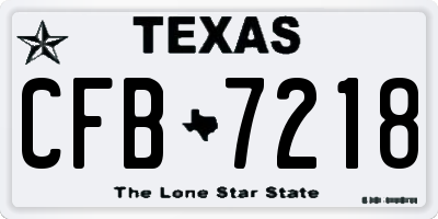 TX license plate CFB7218