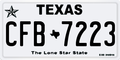 TX license plate CFB7223