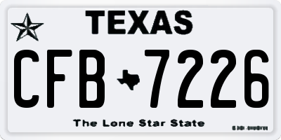 TX license plate CFB7226