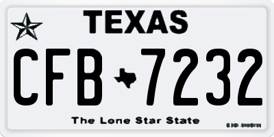 TX license plate CFB7232