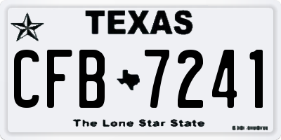 TX license plate CFB7241