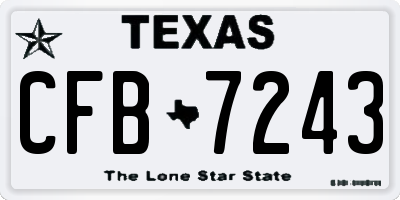 TX license plate CFB7243