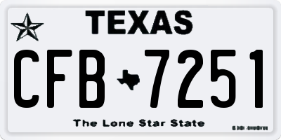 TX license plate CFB7251