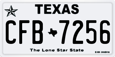 TX license plate CFB7256