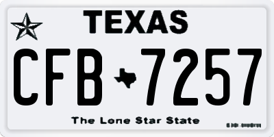 TX license plate CFB7257