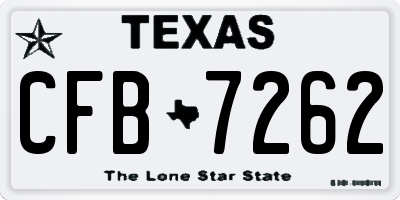 TX license plate CFB7262