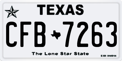 TX license plate CFB7263