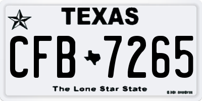 TX license plate CFB7265