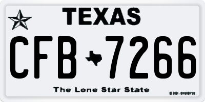 TX license plate CFB7266