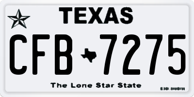 TX license plate CFB7275