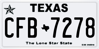 TX license plate CFB7278