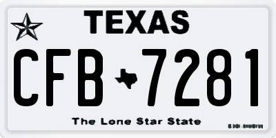 TX license plate CFB7281