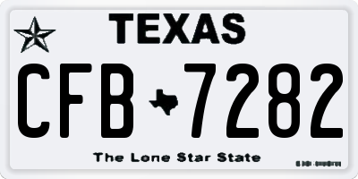 TX license plate CFB7282