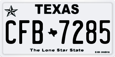 TX license plate CFB7285