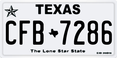 TX license plate CFB7286