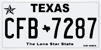TX license plate CFB7287