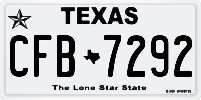 TX license plate CFB7292