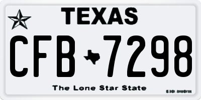 TX license plate CFB7298