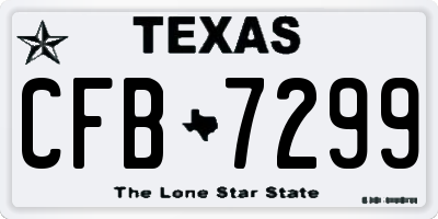 TX license plate CFB7299