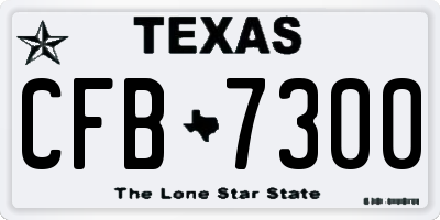 TX license plate CFB7300